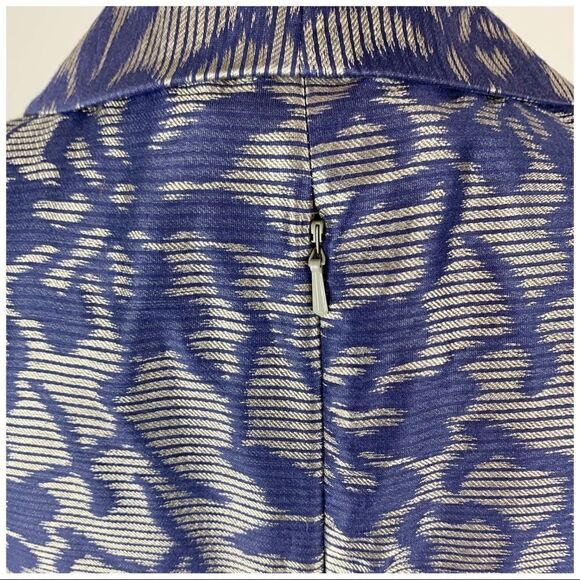 Aiden Mattox Blue and Taupe Floral Jacquard Cocktail Dress Sz 8 - Picture 5 of 12